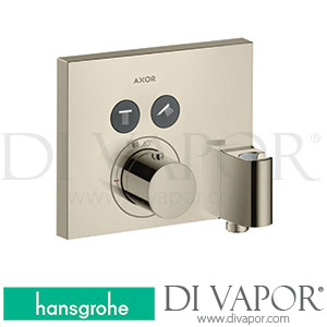 Hansgrohe 36712830 AXOR ShowerSelect Thermostat for Concealed Installation Square for 2 Functions with Wall Outlet and Shower Holder 11/16 - 12/19 Spare Parts