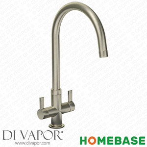 Homebase 368566 Petite Dual Handle Monobloc Kitchen Tap - Brushed Spare Parts