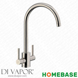 Homebase 368569 Virgo Dual Handle Monobloc Kitchen Tap - Brushed Spare Parts