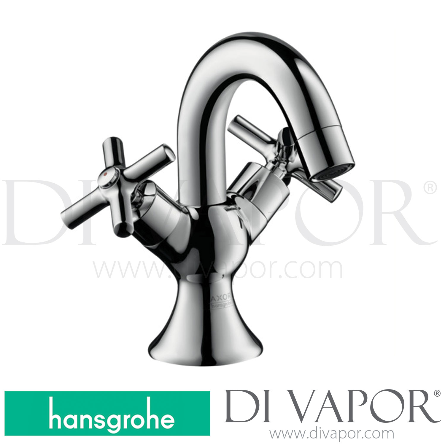 Hansgrohe 37035000 AXOR Terrano 2Handle Basin Mixer for Hand Basins