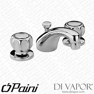 Paini 37CR210 Arno 3-Hole Basin Mixer Tap with 1