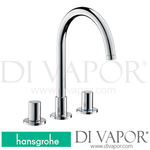 Hansgrohe 38053000 AXOR Uno? 3-Hole Basin Mixer 160 with Pop-Up Waste Set and Swivel Spout with 140? Range 09/04 - 12/09 Spare Parts