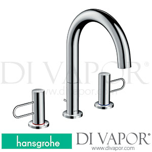 Hansgrohe 38951009 AXOR Uno 3-Hole Basin Mixer 160 with Loop Handles and Pop-Up Waste Set 2 Ticks >01/21 Spare Parts