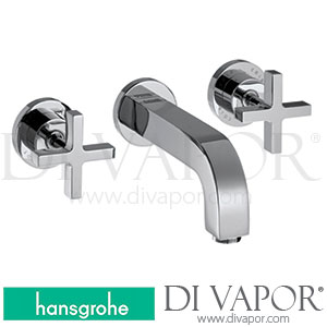 Hansgrohe 39143000 AXOR Citterio 3-Hole Basin Mixer for Concealed Installation Wall-Mounted with Spout 222 Mm, Cross Handles and Escutcheons >01/10 Spare Parts