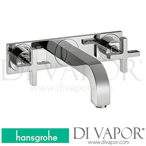 Hansgrohe 39144000 AXOR Citterio 3-Hole Basin Mixer for Concealed Installation Wall-Mounted with Spout 226 Mm, Cross Handles and Plate >04/03 Spare Parts