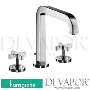 Hansgrohe 39153000 AXOR Citterio 3-Hole Basin Mixer 170 with Spout 205 Mm, Cross Handles, Escutcheons and Pop-Up Waste Set >12/09 Spare Parts