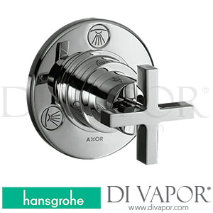 Hansgrohe 39925000 AXOR Citterio Shut-Off/ Diverter Valve Trio/ Quattro for Concealed Installation with Cross Handle 04/03 - 03/11 Spare Parts