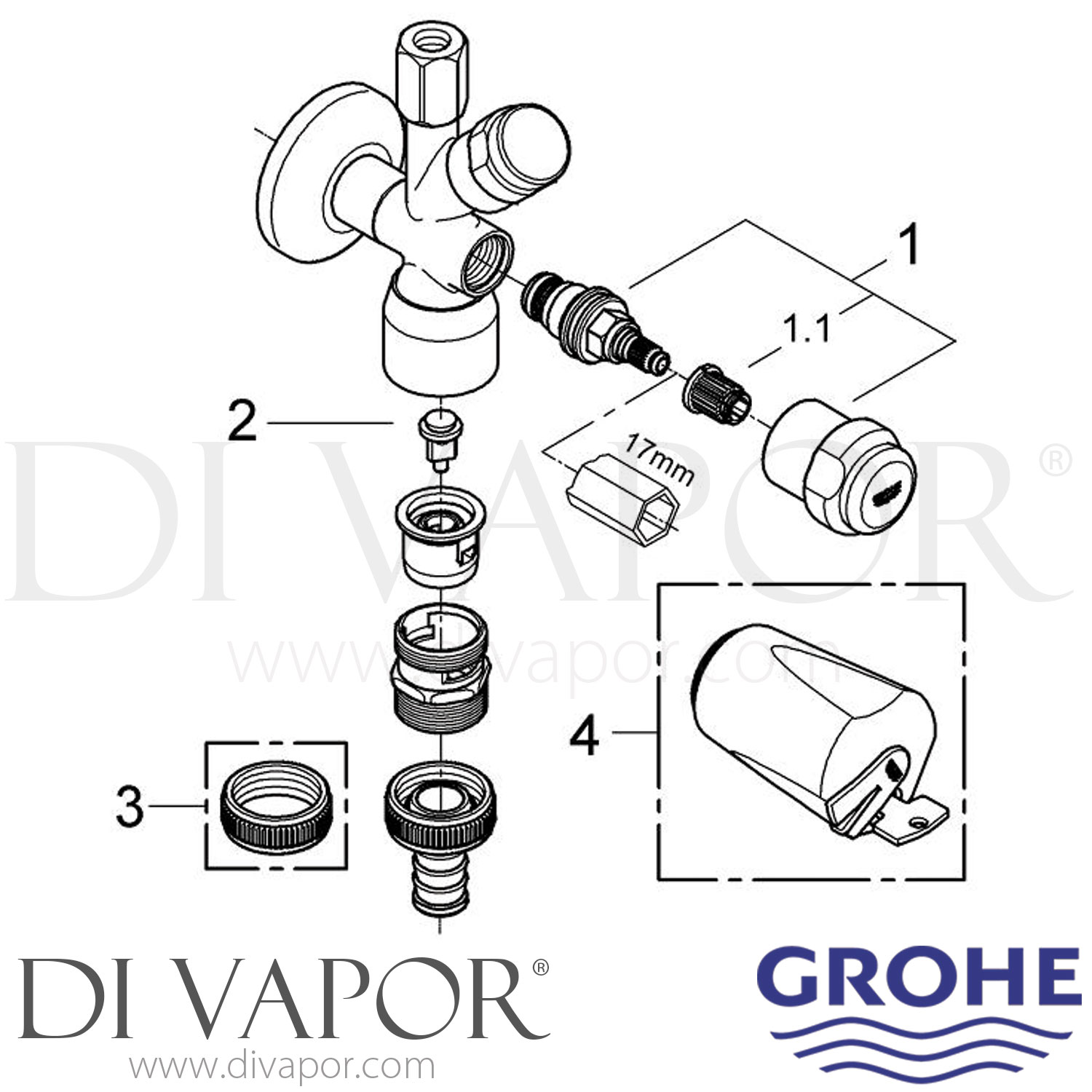 GROHE WAS-Doppelventil 1/2 einfach chrom (41022000) ab 36,60