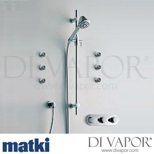 Matki 4221MF Precis Twin Outlet Thermostatic Shower Valve with Body Jets, Kit and Handset Spare Parts