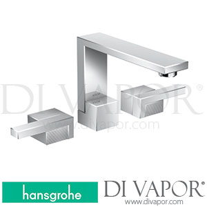 Hansgrohe 46051000 AXOR Edge 3-Hole Basin Mixer 130 with Push-Open Waste Set - Diamond Cut >07/19 Spare Parts