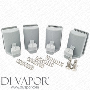4 x Spring Shower Door Runner / Slider with Hook - 4737R7K
