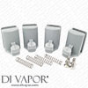 4 x 4737R7K Spring Shower Door Runner Slider with Hook