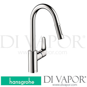 Hansgrohe 04920000 Focus Single Lever Kitchen Mixer 230, Eco, Pull-Out Spray, 2Jet Spare Parts >09/21