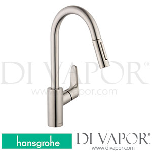 Hansgrohe 04920800 Focus Single Lever Kitchen Mixer 230, Eco, Pull-Out Spray, 2Jet Spare Parts >09/21