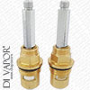 Pair of Chrome 1/2" Tap Cartridges (4F81FU1) Clockwise OPEN // Anti Clockwise CLOSE