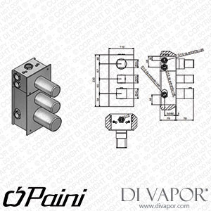 Paini 50CR691TH5WB Universal Built-In Thermostatic Shower Mixer with 5 Ways Diverter Spare Parts