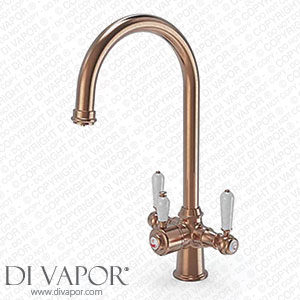 330 mm 519RG ETAL Traditional Cruciform 3-in-1 Hot Water Kitchen Tap Copper Spare Parts