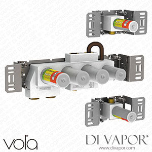 Vola Thermostatic Mixer with 3-Way Diverter, Fixed Outlet Socket, and Two Separate Outlet Sockets (5400TA3) Spare Parts