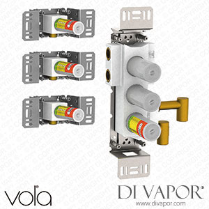 Vola Thermostatic Mixer with 3-Way Diverter for Vertical Mounting, with Three Separate Outlet Sockets (5600A3) Spare Parts