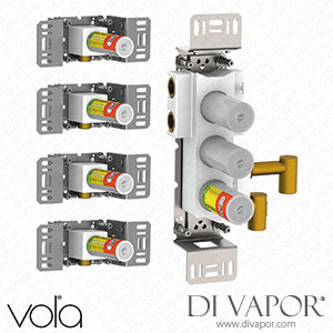 Vola Thermostatic Mixer with 4-Way Diverter for Vertical Mounting, with 4 Separate Outlet Sockets (5600A4) Spare Parts