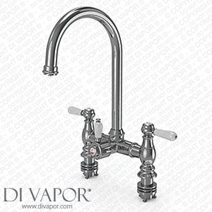 330 mm 584RG ETAL Traditional Bridge 3-in-1 Hot Water Kitchen Tap Polished Chrome Spare Parts