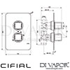 Cifial 600021CU Cudo Thermostatic Shower Valve Dimensions