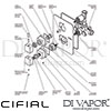 Cifial 600021QD Mini Square Thermostatic Shower Valve 1 Outlet Dimension