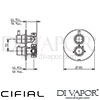 Cifial 600021SE Technovation 35 Thermostatic Shower Valve Dimensions