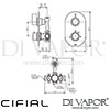 Cifial Thermostatic Valve 1 Outlet Dimensions