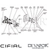 Cifial 600021TH-614 Black Techno Thermostatic Shower Valve 1 Outlet Dimension