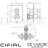 Cifial Texa Thermostatic Shower Valves 1 Outlet Dimensions