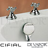 Cifial 600033ED Edwardian Deck Bath Valves and Aqua Filler Spare Parts