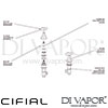 Cifial 600033HC Hexa Deck Bath Valves and Aqua Filler Dimension
