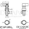 Cifial Deck Valves and Aqua Filler Dimensions