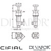 Cifial 600033TX Texa Deck Valves and Aqua Filler Dimensions