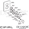 Cifial 600060CL Coule Thermostatic Shower Valve with Diverter Dimension