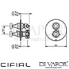 Cifial 600060HX Hexa Thermostatic Shower Valve with Diverter Dimensions