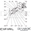 Cifial 600060QD Mini Square Thermostatic Valve 2 Outlets Dimension