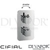 Cifial 600060QD Mini Square Thermostatic Valve 2 Outlets Spare Parts