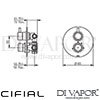 Cifial 600060SE Technovation 35 Thermostatic Shower Valve with Diverter Dimensions