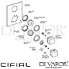 Cifial 600060SQ Quadrado Thermostatic Shower Valve 2 Outlets Dimension