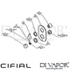 Cifial Thermostatic Valve with Diverter 2 Outlets Dimension
