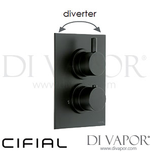 Cifial 600060TH-614 Black Techno 2 Control Thermostatic Valve with Diverter Spare Parts
