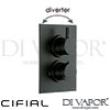 Cifial 600060TH-614 Black Techno 2 Control Thermostatic Valve with Diverter Spare Parts