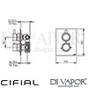 Cifial 600060TH-X20 PVD X20 Thermostatic Shower Valve 2 Outlets Dimensions