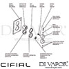 Cifial 600060TH Technovation 465 Chrome Black Thermostatic Shower Valve 2 Outlets Dimension