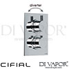 Cifial 600060TH Technovation 465 Chrome Black Thermostatic Shower Valve 2 Outlets Spare Parts