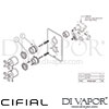 Cifial Texa Thermostatic Shower Valve 2 Outlets Dimension