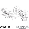 Cifial 600060VV-614 Black Viva 2 Control Thermostatic Valve with Diverter 2 Outlets Dimension