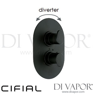 Cifial 600060VV-614 Black Viva 2 Control Thermostatic Valve with Diverter 2 Outlets Spare Parts